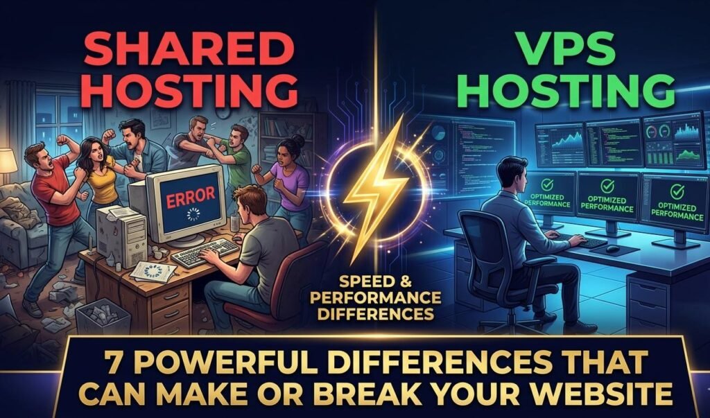 shared hosting vs vps hosting differences